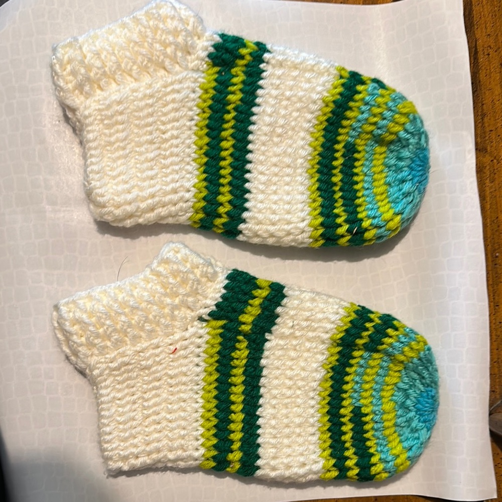 Handmade Striped Baby Booties